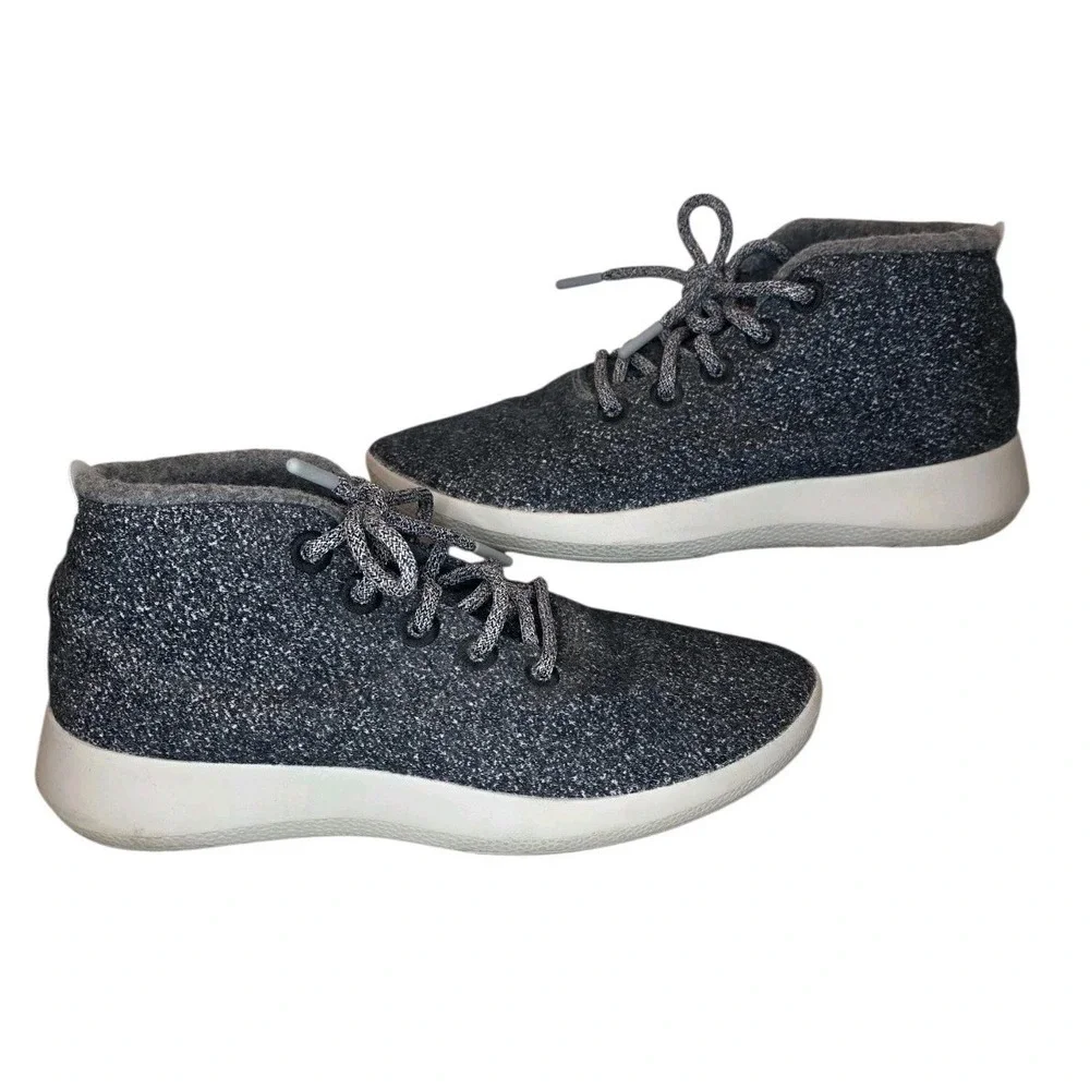 Allbirds Men's WRUM Wool Runner Up Mizzles High Top Shoes Size 9 Black Charcoal